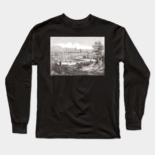 Oxford, city of dreaming spires, England, seen from the Abingdon Road, 19th century scene Long Sleeve T-Shirt by artfromthepast